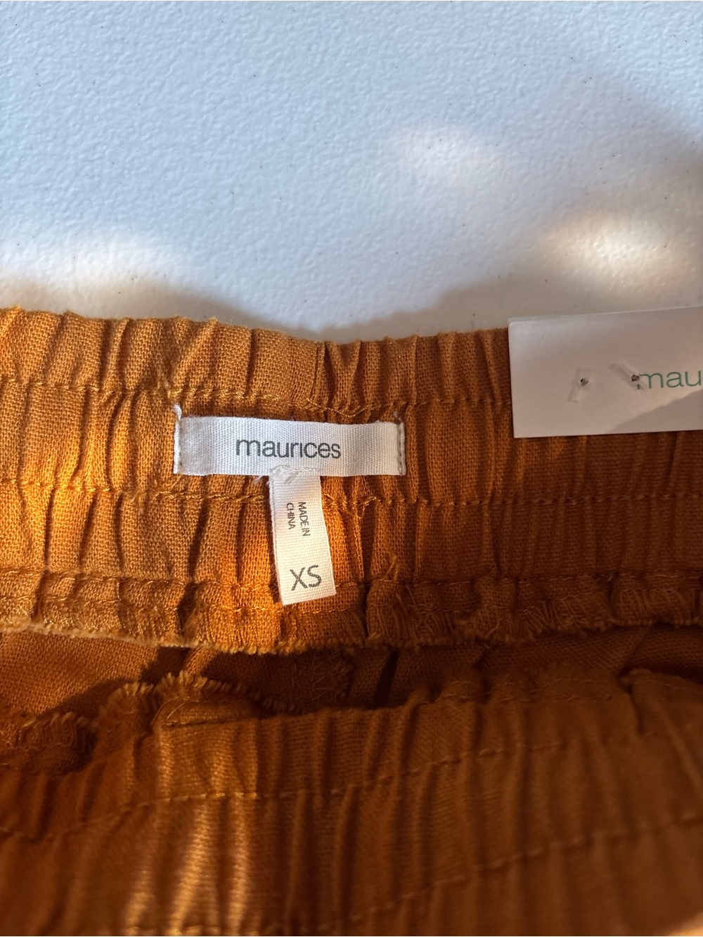 Maurices Mustard Orange Casual Elastic-Waist Shorts - Picture 3 of 5